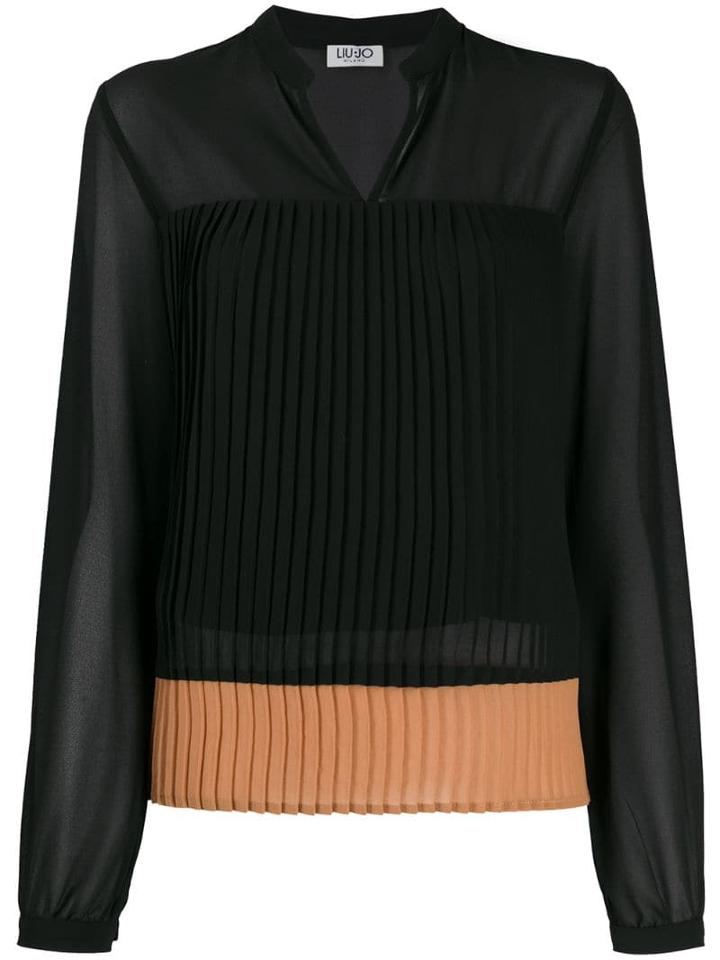 Liu Jo Pleated Long Sleeve Blouse - Black