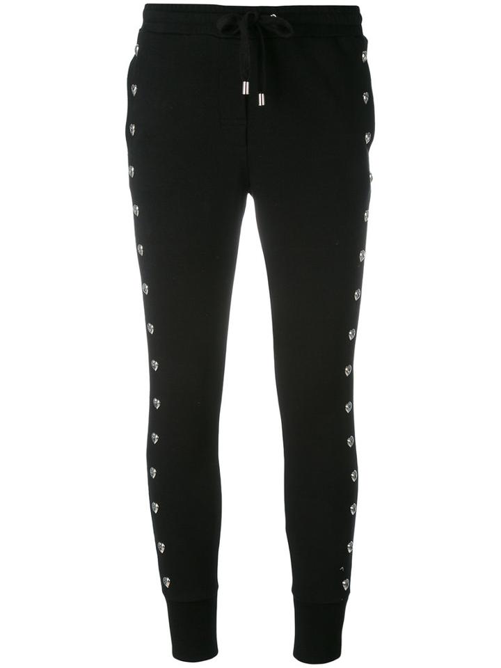 Zoe Karssen Studded Lateral Sweatpants, Women's, Size: Xs, Black, Cotton/zamac