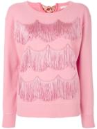 Marc Jacobs Fringed Sweatshirt - Pink & Purple