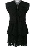 Iro - Tie-up Lace Dress - Women - Cotton - 34, Black, Cotton