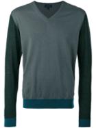 Lanvin V-neck Pullover, Men's, Size: Medium, Grey, Wool/cotton