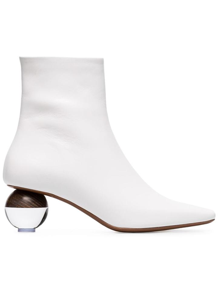 Neous White Encylla 50 Square Toe Ankle Boots