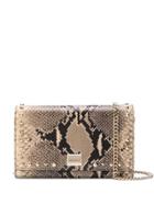 Jimmy Choo Lizzie Snake-effect Clutch - Neutrals