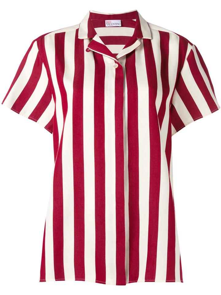 Red Valentino - Striped Short-sleeve Shirt - Women - Silk/cotton - 44, Silk/cotton