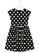 Dolce & Gabbana Kids - Polka Dot Print Dress - Kids - Cotton/spandex/elastane - 2 Yrs, Black