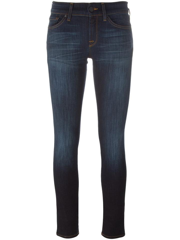 7 For All Mankind Skinny Jeans, Women's, Size: 29, Blue, Cotton/polyester/spandex/elastane