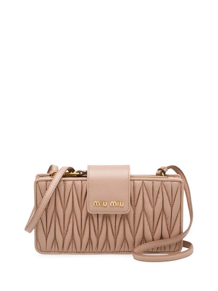 Miu Miu Matelassé Leather Mini-bag - Neutrals