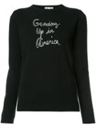 Bella Freud Growing Up In America Jumper, Women's, Size: Xs, Black, Cashmere