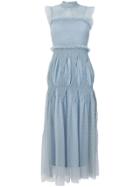 Red Valentino High Neck Mesh Dress - Blue