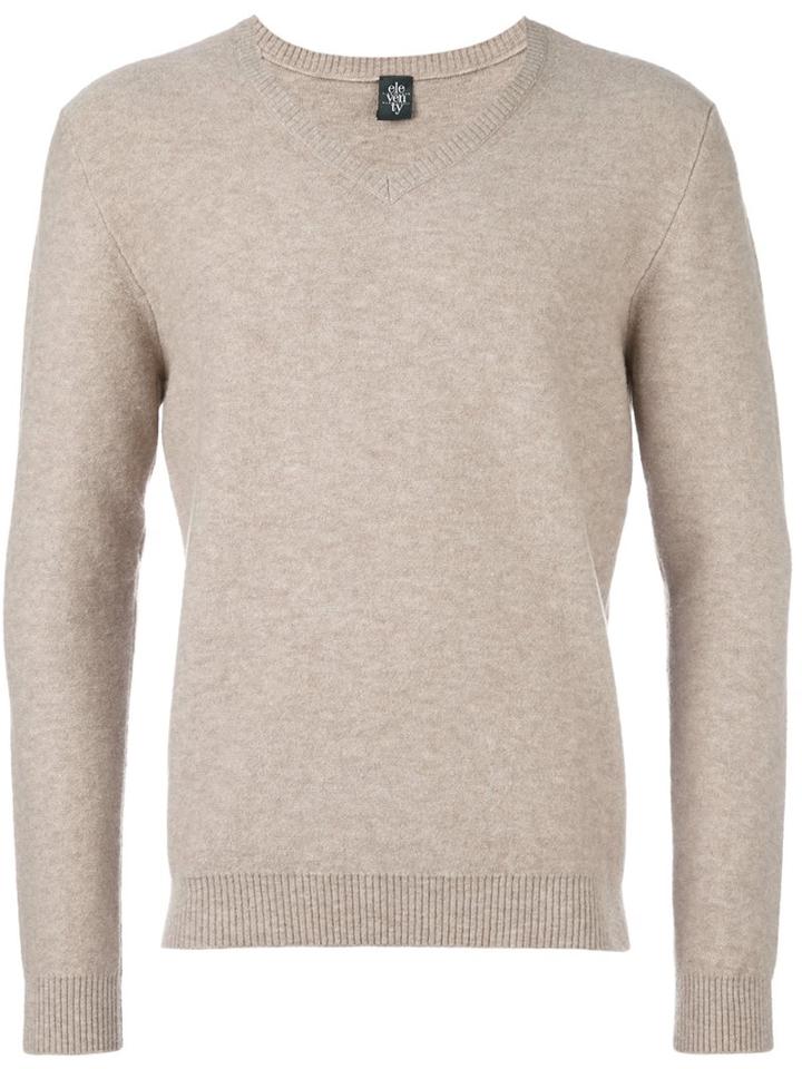 Eleventy V-neck Pullover, Men's, Size: Xl, Nude/neutrals, Silk/polyamide/spandex/elastane/merino