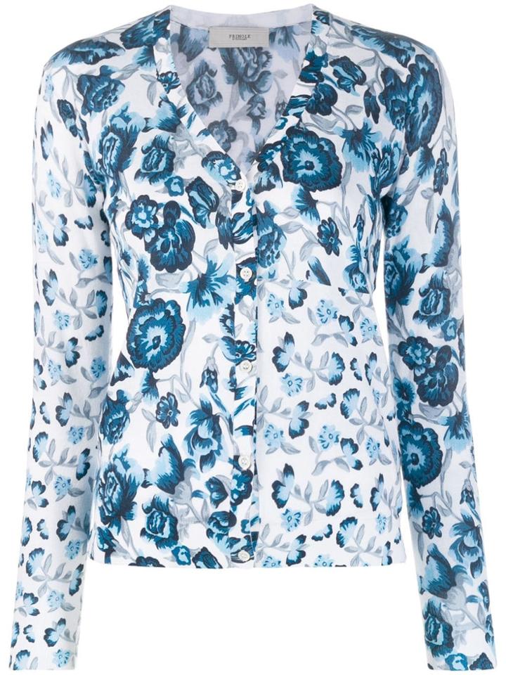 Pringle Of Scotland Multi Print V-neck Cardigan - Blue