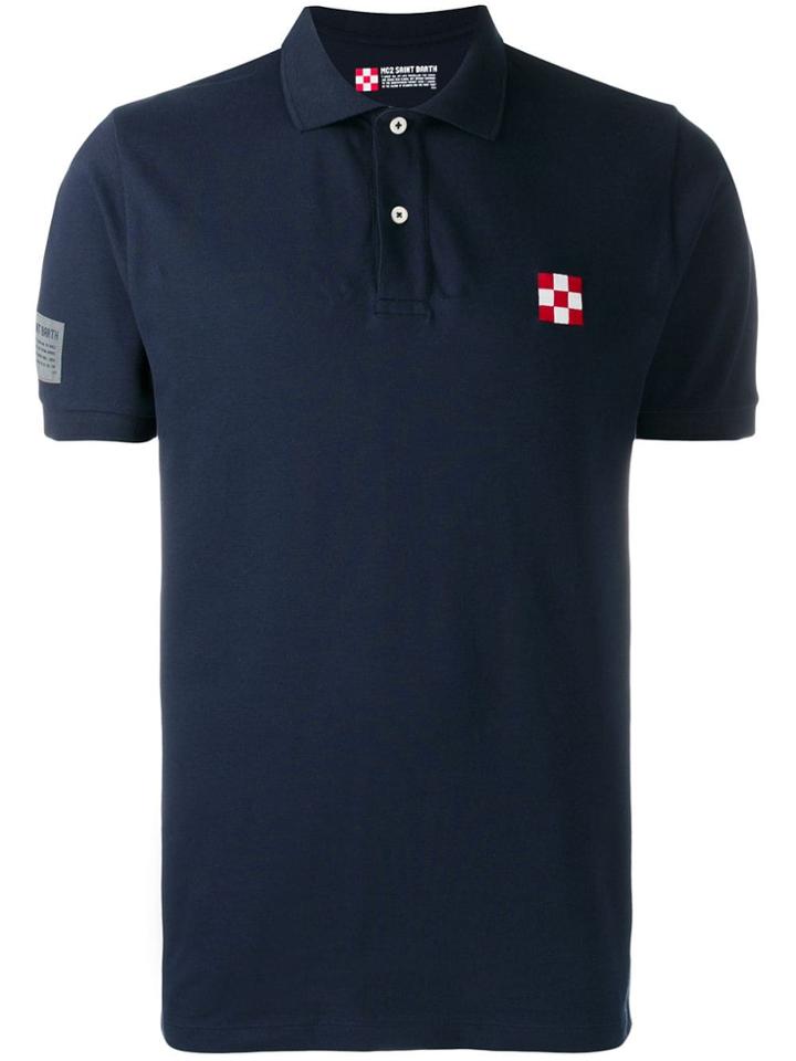 Mc2 Saint Barth Check Logo Polo Shirt - Blue