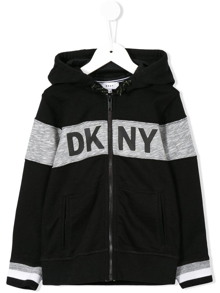 Dkny Kids - Logo Print Hoodie - Kids - Cotton/polyester - 6 Yrs, Black