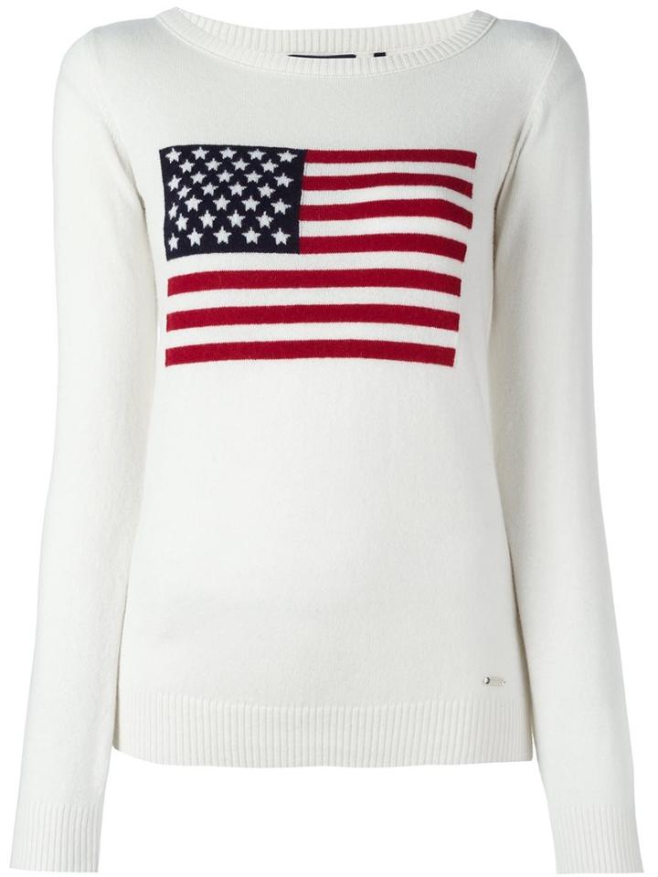 Woolrich Usa Flag Pullover, Women's, Size: Small, Nude/neutrals, Polyamide/modal/cashmere/wool