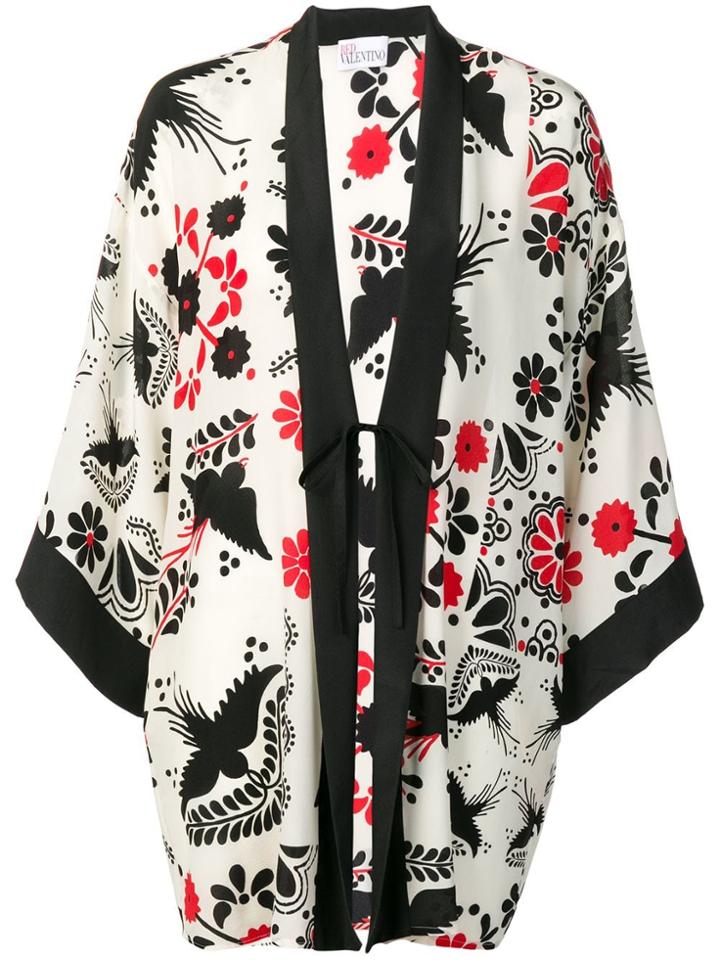 Red Valentino Terrace Print Kimono - White