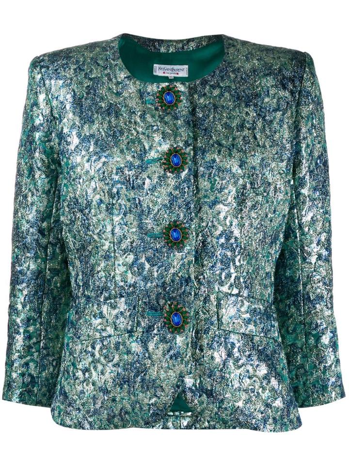Yves Saint Laurent Pre-owned Lurex Patterned Jacket - Green