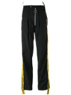 Off-white - Logo Panel Wide Leg Trousers - Women - Wool - L, Black, Wool