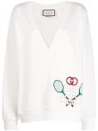 Gucci Tennis Motif Sweatshirt - White