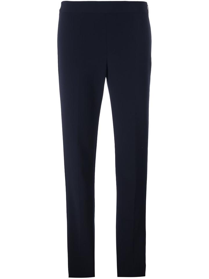 Dkny Slim Fit Trousers, Women's, Size: 2, Blue, Polyester/triacetate