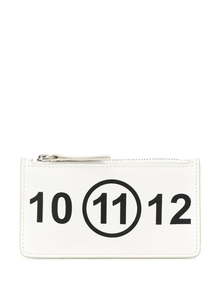 Maison Margiela Logo Zipped Card Holder - White