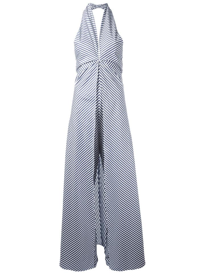 Federica Tosi Striped Poplin Jumpsuit, Women's, Size: Small, Blue, Cotton