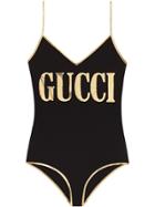 Gucci Lycra Swimsuit With Gucci Print - Black