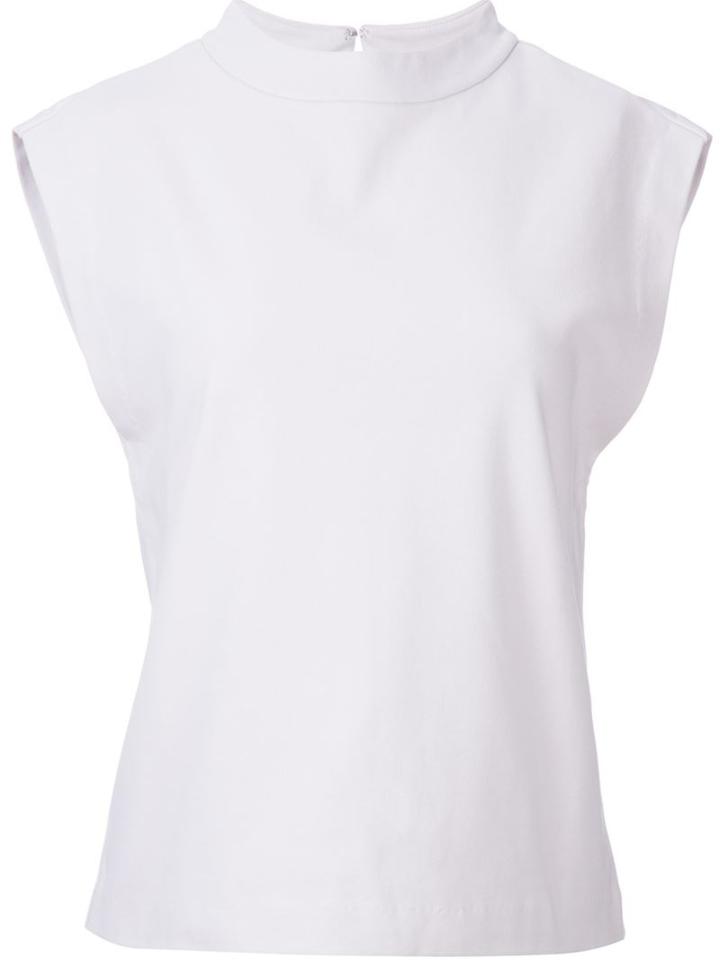 En Route Stand Up Collar Top, Women's, Grey, Cotton