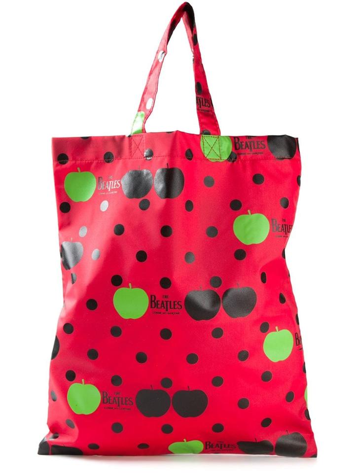 The Beatles X Comme Des Garçons Apple And Polka Dot Tote - Red