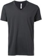 Attachment - V-neck T-shirt - Men - Cotton - 1, Grey, Cotton