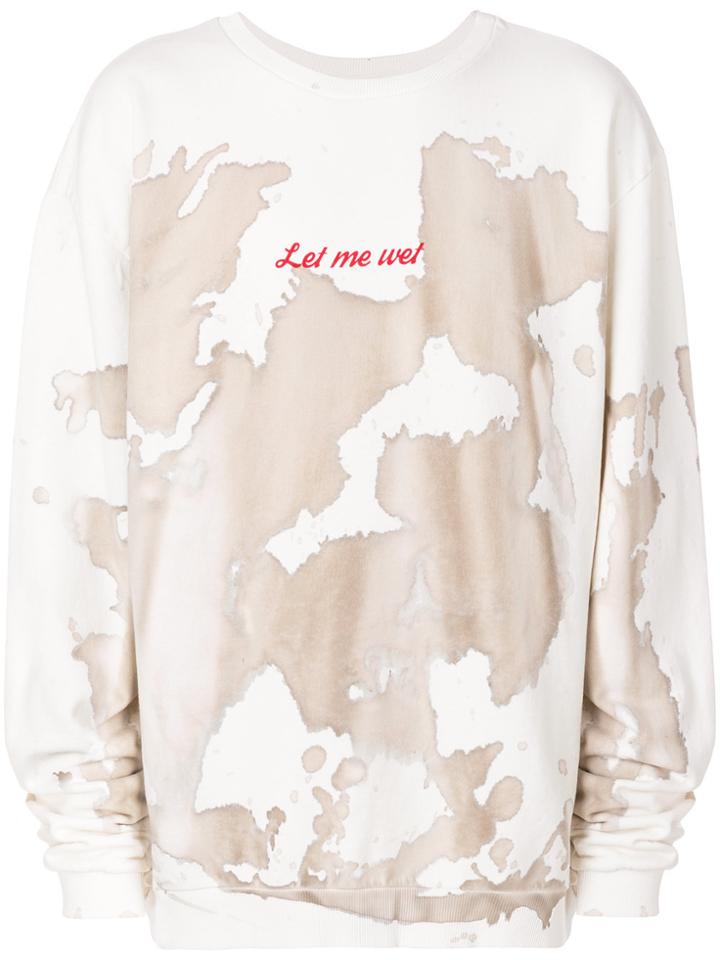 Mirror By Paura Oversized Splatter Print Sweatshirt - White