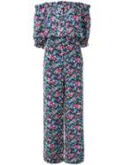 Saloni Off-shoulder Floral Jumpsuit - Blue