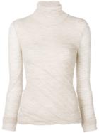 Theory Fitted Roll-neck Top - Neutrals