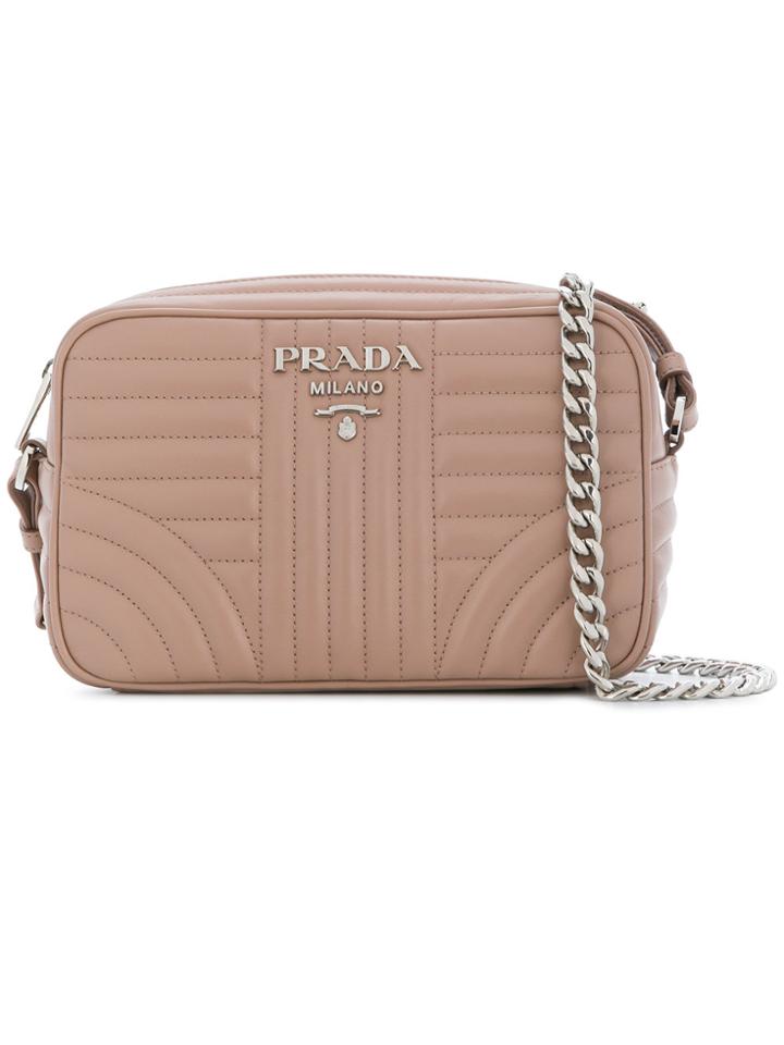 Prada Bevelled Shoulder Bag - Pink & Purple