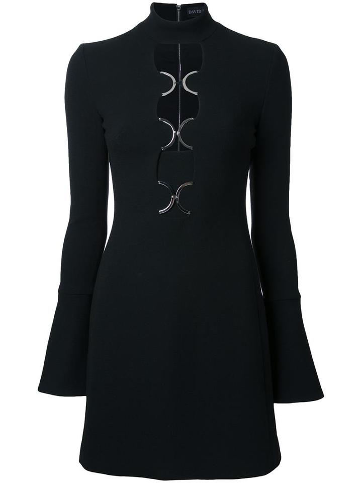 David Koma Cut-out Detail Dress, Women's, Size: 8, Black, Wool/viscose
