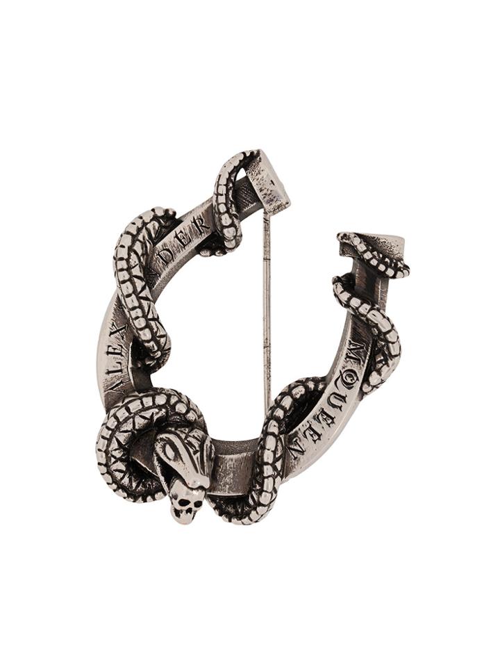 Alexander Mcqueen Snake And Horse Pin - Metallic