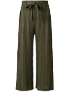 Pleats Please By Issey Miyake Pleated Tie Trousers - Green