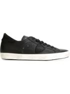 Philippe Model Logo Patch Sneakers, Men's, Size: 44, Black, Leather/rubber/calf Leather/cotton