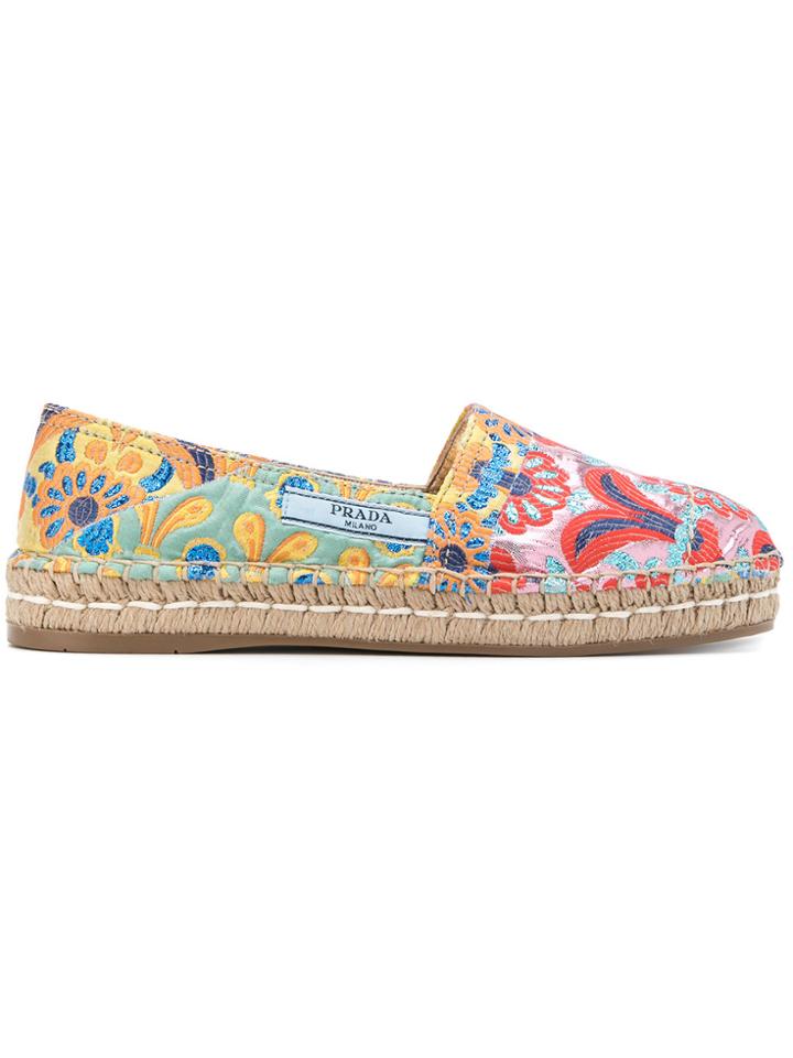 Prada Heart Patterned Espadrilles - Multicolour