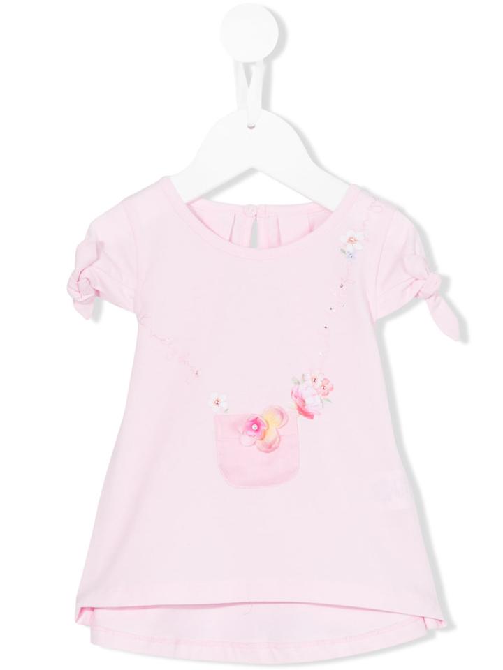 Lapin House - Knotted Sleeves Blouse - Kids - Cotton/spandex/elastane - 24 Mth, Pink/purple