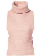 Tome - Ribbed Detail Roll Neck Knitted Top - Women - Wool - M, Pink/purple, Wool