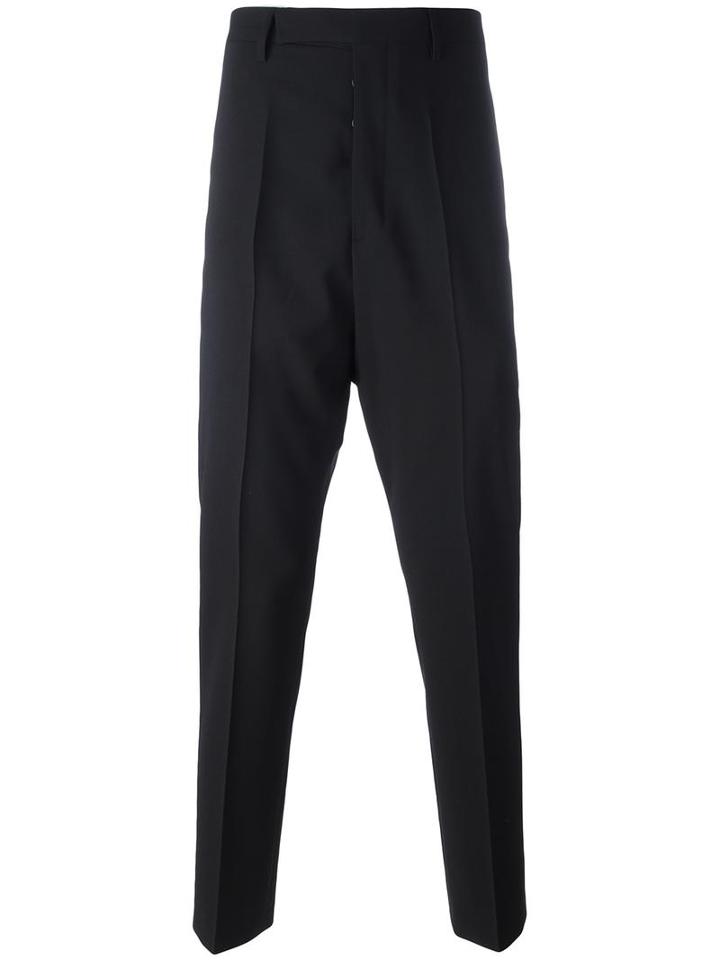 Rick Owens Tapered Trousers, Men's, Size: 48, Black, Cupro/virgin Wool/spandex/elastane