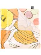 Luisa Cerano Floral Print Scarf - Yellow