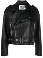 Fausto Puglisi Cropped Biker Jacket - Black