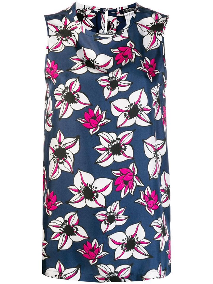 's Max Mara Floral Print Vest - Blue