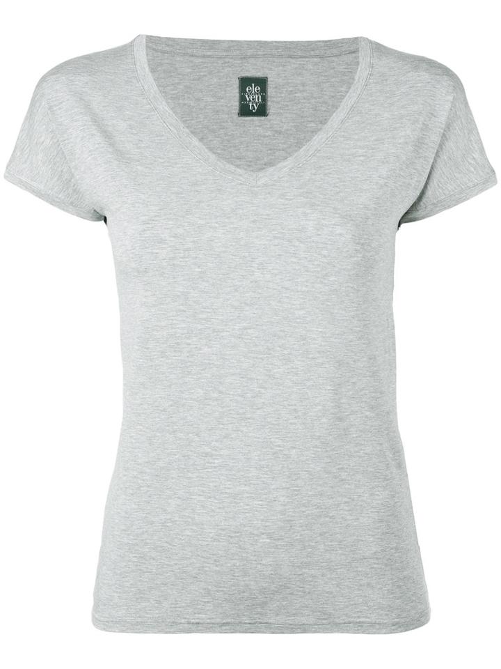 Eleventy - Scoop Neck T-shirt - Women - Spandex/elastane/modal - L, Women's, Grey, Spandex/elastane/modal