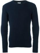 S.n.s. Herning Real Crew Neck, Men's, Size: Large, Blue, Merino/virgin Wool