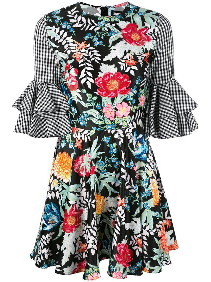 House Of Holland - Floral Gingham Mini-dress - Women - Cotton/polyester - 10, Cotton/polyester