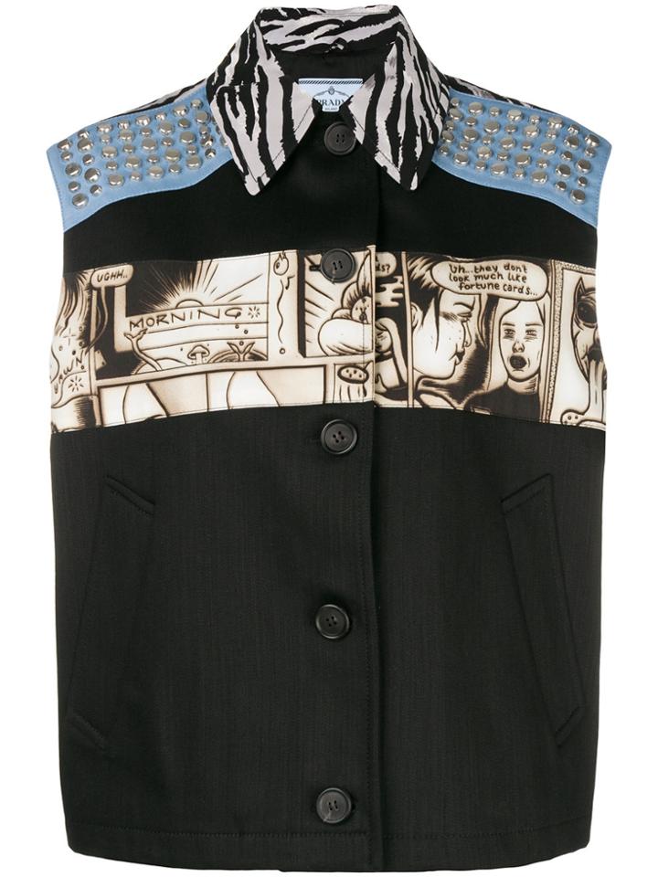 Prada Comic Strip Gilet - Black
