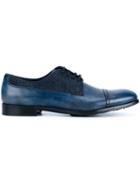Dolce & Gabbana Denim Detail Oxford Shoes, Men's, Size: 43.5, Blue, Cotton/leather/rubber
