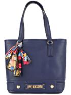 Love Moschino Logo Plaque Shoulder Bag - Blue